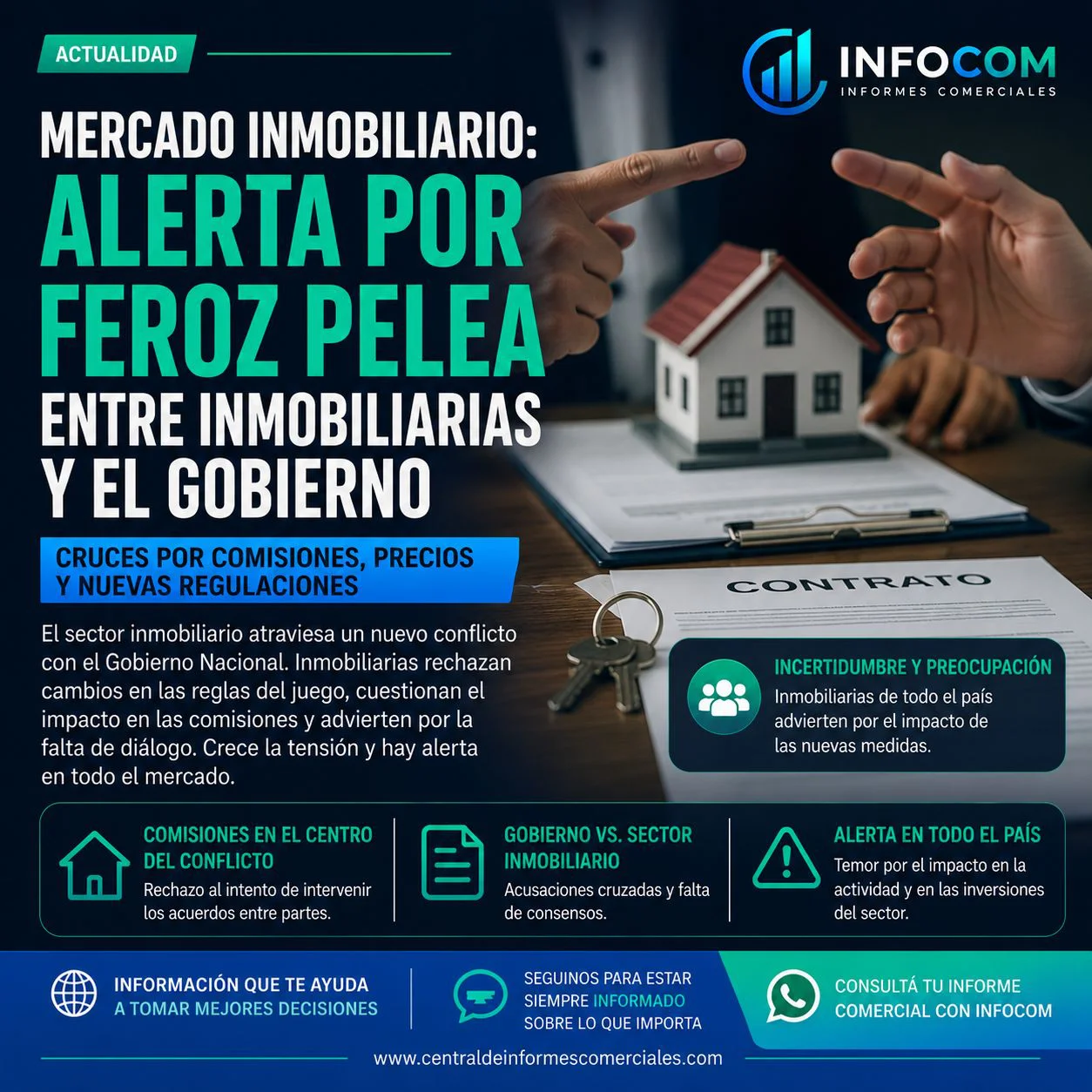 Infocom, alerta inmobiliarias